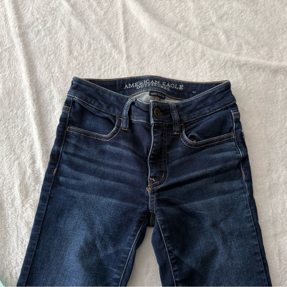 American Eagle Super Stretch Low Rise Skinny Jeggings Jeans 00 - Picture 4 of 8